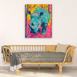 Rhino Glow - Large Psychedelic Canvas Print