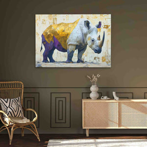 Rhino Standing - Large Canvas Print
