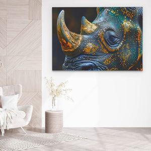 Rhino’s Glory - Gold Wall Art for Lounge