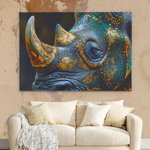 Rhino’s Glory - Wall Art in Black Frame