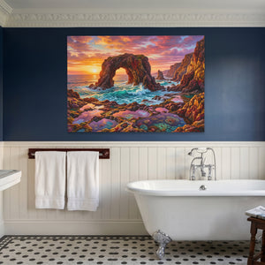 Rock Arch Sunset โ Rock Arch Sunset Blue Bathroom Land 64
