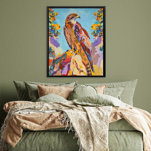 Rocky Cliff Hawk - Bird Art for Home Office