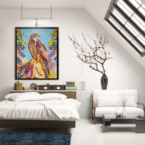 Rocky Cliff Hawk - Luxury Wall Art