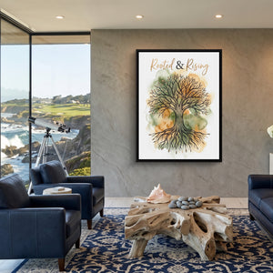 Rooted And Rising โ rooted and rising sq coastal views 1port framed black