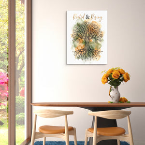 Rooted And Rising โ rooted and rising sq floral dining room 1port flush print