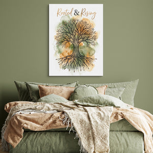 Rooted And Rising โ rooted and rising sq green bedroom 1port flush print