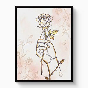 Rose Golden Grasp โ rose golden grasp white studio framed black