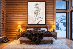 Rose Golden Grasp โ rose golden grasp bedroom with fireplace 1port framed black