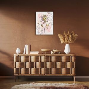 Rose Golden Watercolor โ rose golden watercolor sq brown room clean 1port flush print