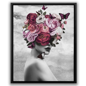 Rose Mind - Gray Canvas Print