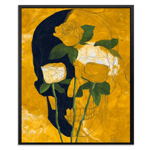 Roses Through Bone - Luxury Wall Art