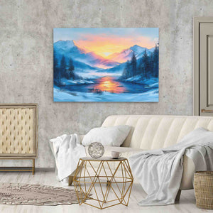 Royal Sunset - Blue Canvas Wall Art