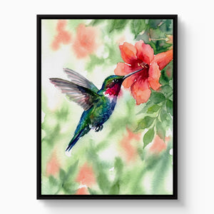 Ruby-Throat's Pause - Luxury Wall Art