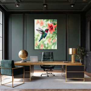Ruby-Throat's Pause - Luxury Wall Art
