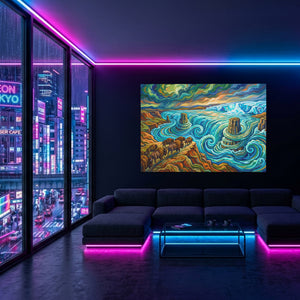 Rushing Buffalo Waters — Rushing Buffalo Waters Blue Pink Neon Room Land 29