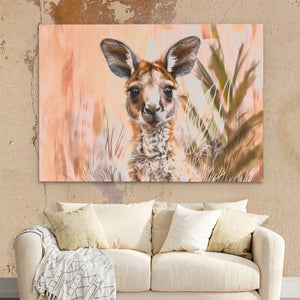 Rustic Roo - Brown Kangaroo Canvas Print
