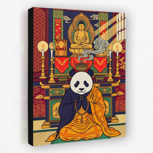 Sacred Praying Panda — Sacred Praying Panda Portrait Side View Black Wrap 216