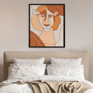 Safari King - Beige Wall Art for Home Office