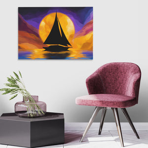 Sailboat Golden Passage - Luxury Wall Art