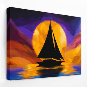Sailboat Golden Passage - Luxury Wall Art