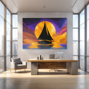 Sailboat Golden Passage - Luxury Wall Art