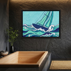 Sailboat Turbulent Seas โ Sailboat Turbulent Seas Bamboo Bathroom Land 52