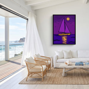 Sailboat's Night Passage - Luxury Wall Art
