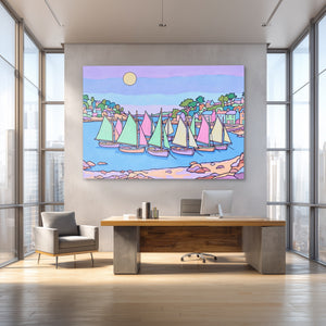 Sailboats Pastel Harbor โ Sailboats Pastel Harbor Baller Office 34