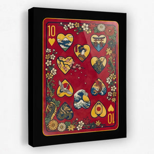 Samurai 10 Hearts Card — Samurai 10 Hearts Card Portrait Side View Mirror 467