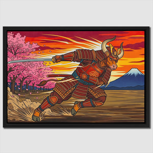 Samurai Bull Charging — Samurai Bull Charging Close Up Landscape 30