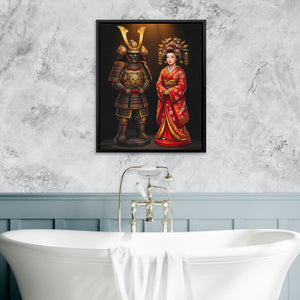 Samurai Couple Chess — Samurai Couple Chess Bathtub Granite Wall 32