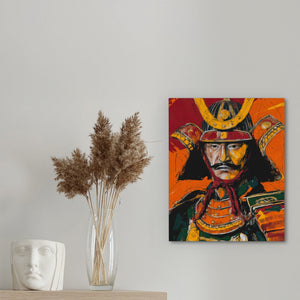 Samurai Crimson Expressionist - Luxury Wall Art