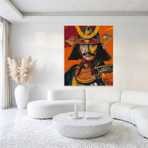Samurai Crimson Expressionist - Luxury Wall Art