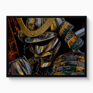 Samurai Golden Armor โ samurai golden armor white studio framed black