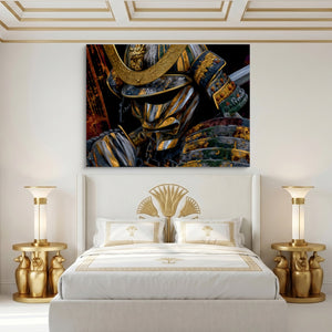 Samurai Golden Armor โ samurai golden armor sq egyptian isis room 1land flush print