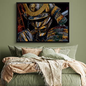 Samurai Golden Armor โ samurai golden armor sq green bedroom 1land framed black