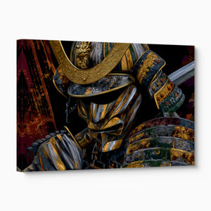 Samurai Golden Armor โ samurai golden armor angled flush print