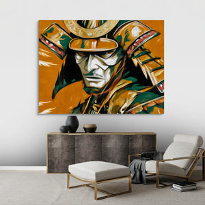 Samurai Golden Hour โ samurai golden hour sq best living room 1land flush print