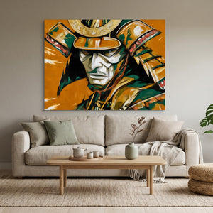 Samurai Golden Hour โ samurai golden hour sq calm vibes 1land flush print