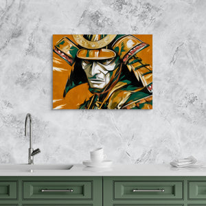 Samurai Golden Hour โ samurai golden hour sq kitchen granite purple 1land flush print