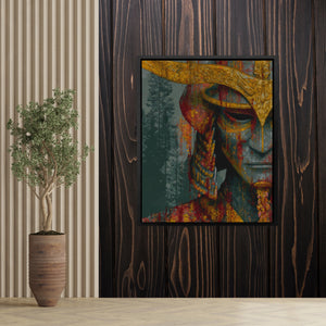 Samurai Helmet Burnt — Samurai Helmet Burnt Plant Wood Wall 174