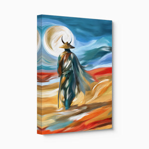 Samurai Moon Rising โ samurai moon rising angled flush print