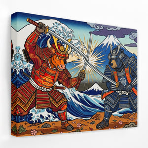 Samurai Mt. Fuji Clash — Samurai Mt. Fuji Clash Landscape Side View Mirror Wrap 86