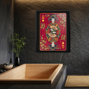 Samurai Queen Hearts Card — Samurai Queen Hearts Card Bamboo Bathroom Port 15