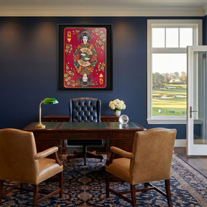 Samurai Queen Hearts Card — Samurai Queen Hearts Card Golf House Blue Port 123