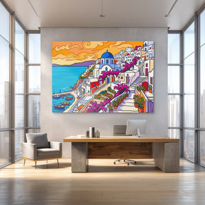 Santorini Sunset Illustration โ Santorini Sunset Illustration Baller Office 38