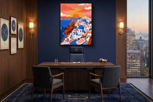 Santorini Sunset View - Luxury Wall Art