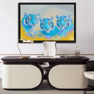 Sapphire Predators - Modern Colorful Canvas Wall Art