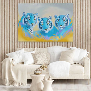 Sapphire Predators - Abstract Wall Art in Black Frame