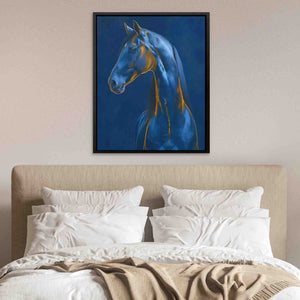 Sapphire Steed - Blue Canvas Wall Art